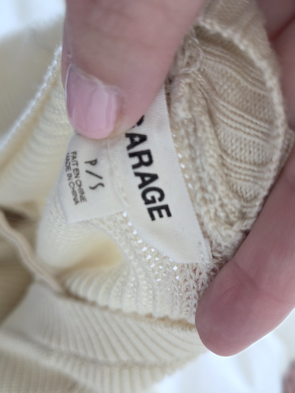 Garage Open-Front Cream Knit Cardigan for Women - Picture 6 of 6